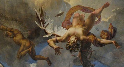 Icarus and Daedalus — Steemit Icarus Greek Mythology, The Fall Of Icarus, Daedalus And Icarus, Icarus Fell, Greek Paintings, Ceiling Murals, Rennaissance Art, Greek And Roman Mythology, Peter Paul Rubens