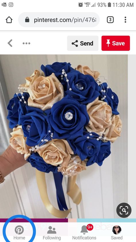 Wedding Color Pages, Quince Royal Blue, Royal Blue And Gold Quinceanera, Royal Blue And Gold Wedding, Winter Wonderland Wedding Decorations, Royal Blue Wedding Ideas, Jojo Wedding, Champagne Quince Dresses, Champagne Wedding Themes