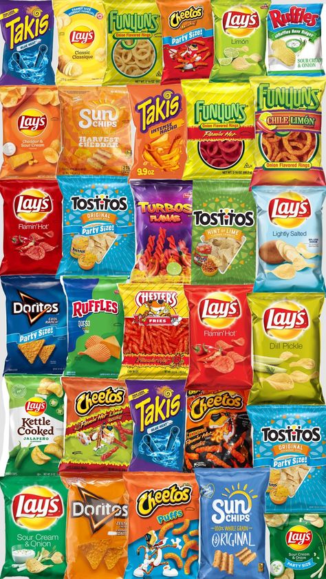 #chips Munchies Ideas, Chip Salad, Snack Lays, Vintage Aesthetic Stickers Printables, Paper Squishies, Cheetos Crunchy, Chips Snacks, Miami Shopping, Lays Chips