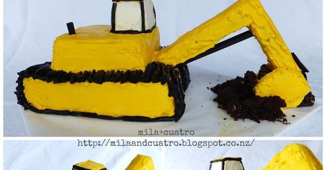 Diy Excavator Cake, Excavator Birthday Cake, Bulldozer Cake, Digger Birthday Cake, Excavator Cake, Dump Truck Cakes, Digger Cake, Construction Birthday Cake, Digger Birthday