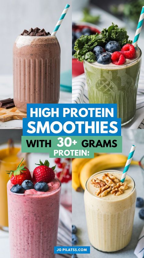 A vibrant high protein smoothie made with delicious protein smoothies ingredients, perfect for protein shakes for breakfast and packed with nutrients. High Protien Smoothies, Protien Smoothies Recipes, Easy Protein Shakes, Healthy Protein Smoothies, High Protein Smoothie Recipes, Protein Breakfast Smoothie, Healthy Protein Shakes, Best Protein Shakes, Lunch Smoothie