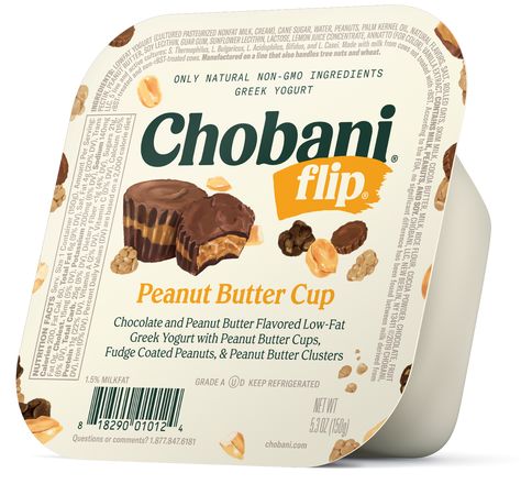 Greek Yogurt Peanut Butter, Chobani Flips, Chobani Yogurt, Yogurt Cup, Chobani Greek Yogurt, Vanilla Milk, Chocolate Peanut Butter Cups, High Protein Breakfast, Peanut Butter Cup