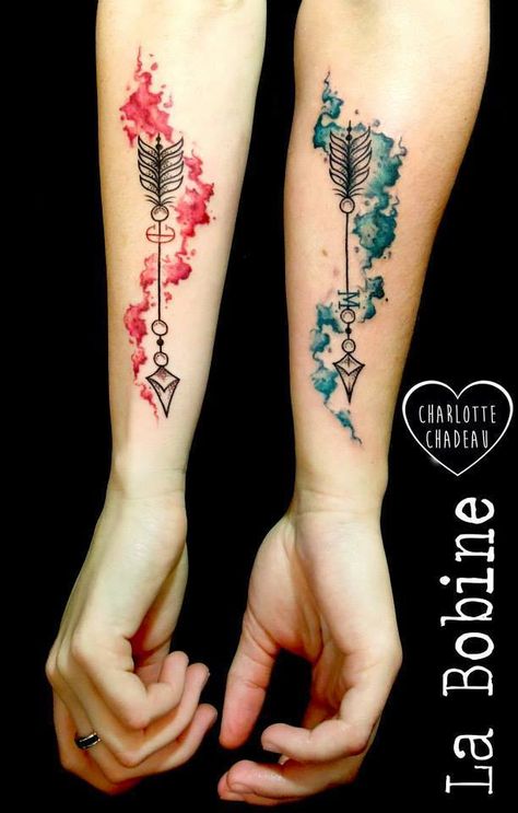 Tattoo Parejas, Partner Tattoos, Best Couple Tattoos, Arrow Tattoo Design, Cute Couple Tattoos, Bestie Tattoo, Couple Tattoos Unique, Couples Tattoo Designs, Owl Wallpaper