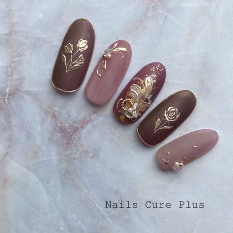 Chinese Nails, Boho Nails, Gel Nail Art Designs, Vintage Nails, Pretty Nail Art Designs, Pretty Gel Nails, Japanese Nails, Pretty Nail Art, Dream Nails