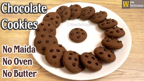 Cookies Without Oven, Eggless Chocolate Cookies, Best Chocolate Chip Cookies Ever, Whole Wheat Cookies, Cookies Eggless, The Best Chocolate Chip Cookies, Choco Chip Cookies, Hebbar's Kitchen, Best Chocolate Chip Cookies