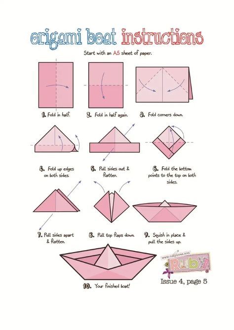 Origami Boat Instructions New | PDF Origami Boat Instructions, Origami Instructions Easy, Paper Boat Origami, Origami Tutorial Easy, Boat Crafts, Make A Boat, Origami Boat, Cute Origami, Origami Patterns