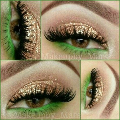 St Patrick's Days Makeup Ideas St Patrick Eye Makeup, St Patrick’s Say Makeup, St Patty's Day Makeup, St Pattys Day Eyeshadow, St Patty's Eye Makeup, Irish Makeup Looks, St Pattys Makeup Ideas, St Patrick Makeup Looks, St Patrick’s Day Eye Makeup