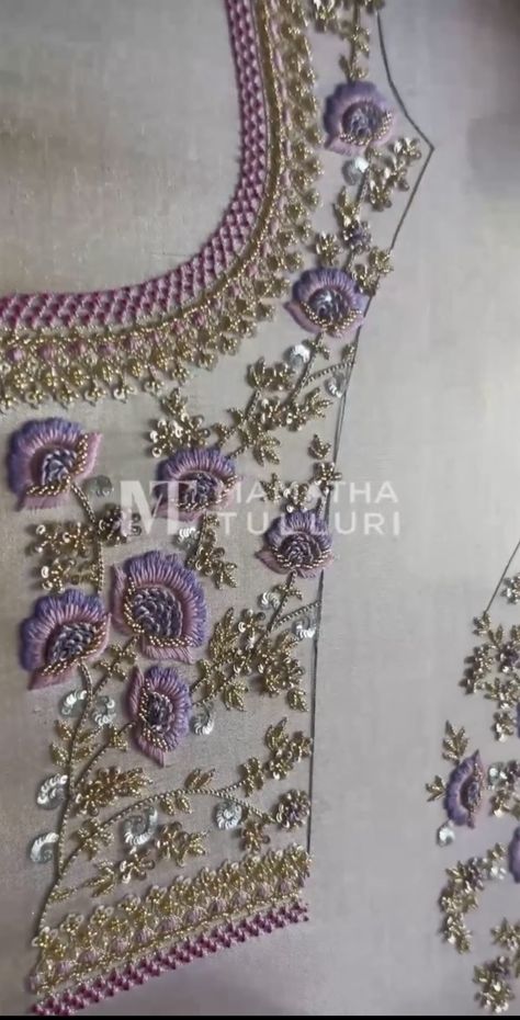 Pitta Work Embroidery, Hand Embroidery Kurti, Blouse Sleeve Design, Pitta Work, Hand Embroidery Blouse, Embroidery Kurti, Latest Bridal Blouse Designs, Latest Blouse Designs Pattern, Traditional Blouse Designs