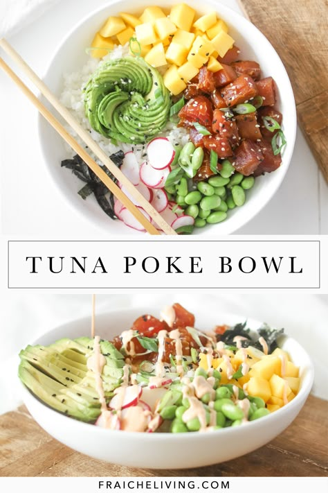 food
tuna
poke
bowl
cactus club Ahi Tuna Sushi Bowl, How To Make Tuna Poke Bowl At Home, Poke Bowl Tuna Marinade, Ahi Tuna Bowl Recipe, Sushi Grade Tuna Recipes, Tuna Poke Marinade, Spicy Ahi Poke Recipe, Tuna Bowls, Poke Sauce