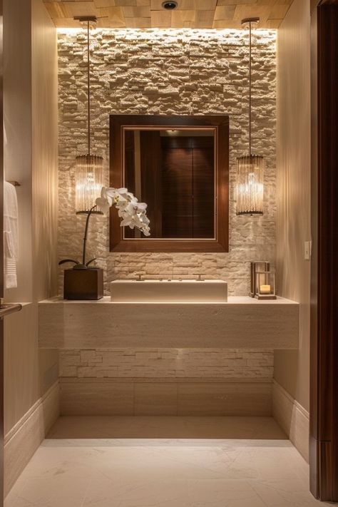 Rh Powder Room, Luxury Powder Room Design, Small Powder Room Ideas, Luxury Powder Room, Powder Room Ideas, Powder Room Decor, Powder Room Design, Bathroom Design Decor, Bathroom Inspiration Decor