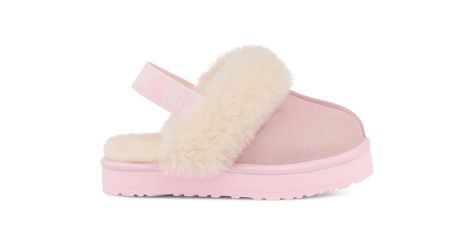 Shop the kids' Funkette slipper at ugg.com for FREE shipping on full-price orders! Ugg Slippers Pink, Uggs Slides, Ugg Funkette, Ugg Platform Slippers, Ugg Shoes Women, Pink Ugg Slippers, Seashell Pink, Girly Christmas Gifts, Ugg Kids