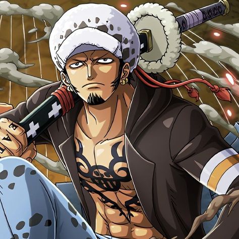 Law One Piece Official Art, Trafalgar Law Manga Color, Trafalgar Law Official Art, Punch Manga, Male Pfp, Trafalgar D Water Law, Piece Icons, Trafalgar Law, One Piece Drawing