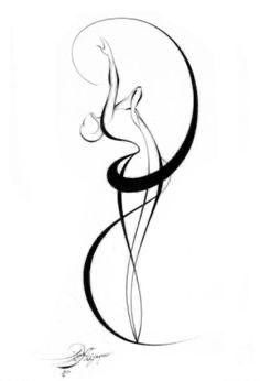 Line Tattoo, Online Wall Art, Silhouette Art, Line Tattoos, Female Sketch, Dancer, Photoshop, Portfolio, Tattoos