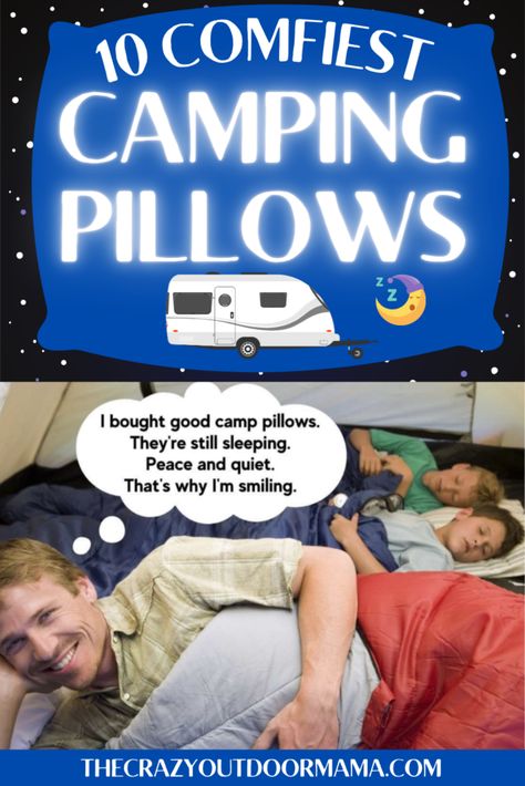 10 BEST CAMPING PILLOWS Camper Pillows Diy, Pillows For Camping, Camping Pillows Diy, Camping Blanket Outdoors, Outdoorsy Pillows, Mountain Gear, Inflatable Pillow, Camper Organization, Camping Pillows