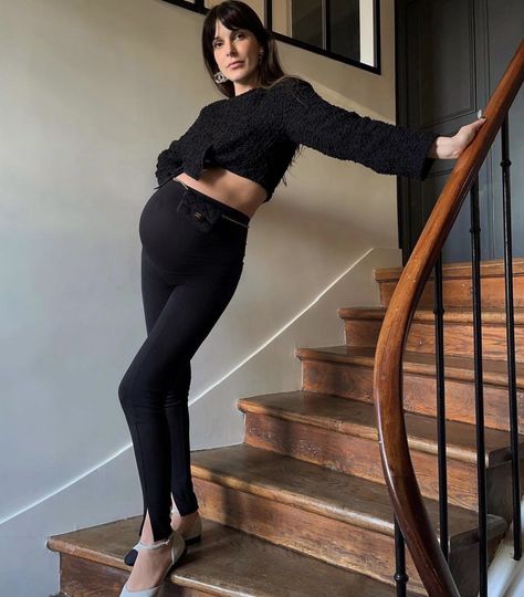 Leia Sfez, Pregnant Style, Preggo Fashion, Pregnancy Outfits, Maternity Wear, Maternity Fashion, Pregnant Women, Maternity Clothes, Leather Pants