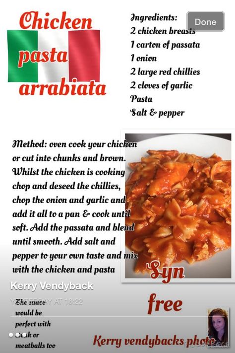 Chicken arribiata. Syn free. Clean Eating Chicken, Chicken Chunks, Garlic Pasta, Oven Cooking, Chicken Pasta, Main Meals, How To Cook Chicken, Chicken Breast, Stew