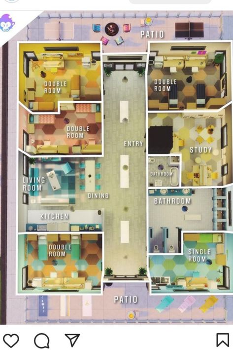 Sims 4 Dorm Layout, Sims 4 University Dorm Room, Sims 4 Discover University Dorms, Sims 4 College House, Sims 4 Legacy House, Sims 4 Dorm Building, Acnh Nana, Sims 4 College Dorm, Sims 4 University Dorm