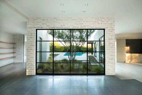 PROJECTS Glass Divider Wall, Double Casement Windows, Glass Divider, Room Landscape, Modern Partition Walls, Wall Divider, Architectural Practice, Glass Partition, Square Top