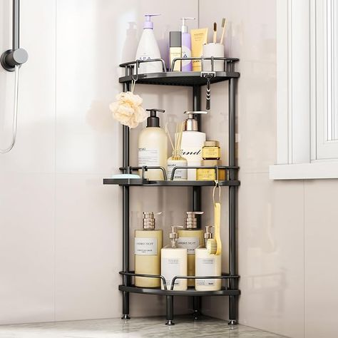 Amazon.com: Consumest 3 Tier Corner Shower Caddy Stand with Soap Holder, Standing Tall Floor Shower Stand with Adjustable Feet & 4 Hooks, Shower Shelf Rack Storage Organizer for bathroom : Home & Kitchen Shower Corner Shelf, Bathroom Corner Shelf, Shower Organizer, Corner Shower Caddy, Standing Shower, Tidy Bathroom, Shower Rack, Shower Shelf, Shower Organization