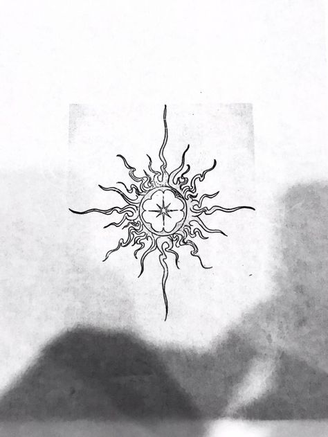 Abstract Sun Tattoo Design, Artsy Sun Tattoo, Edgy Sun Tattoo, Sun Beams Tattoo, Beachy Tramp Stamp, Beautiful Sun Tattoo, Sun Fire Tattoo, Tatoos Woman Neck, Lower Back Tattoo Designs For Women