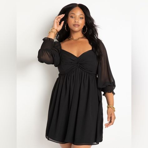 Plus Size Graduation Outfit, Dress For Chubby Ladies, Graduation Dress Plus Size, Dress For Chubby, Promotion Dresses, Short Graduation Dresses, Eloquii Dress, Plus Size Black Dresses, Plus Size Cocktail Dresses