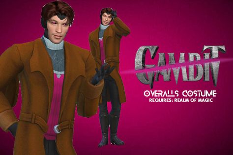 GAMBIT (FORTNITE / X-MEN) Sims 4 X Men Cc, Sims 4 Cc Xmen, Overall Costume, Rogue Xmen, Zombie Christmas, Cc Packs, Play Sims, Sims 4 Cc Packs, Ts4 Cc