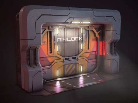 ArtStation - Airlock Gate, Orest Terremoto Scifi Door, Spaceship Door, Sci Fi Base, Scifi Interior, Sci Fi Props, Apartment Exterior, Spaceship Interior, Surface Modeling, Sci Fi Environment