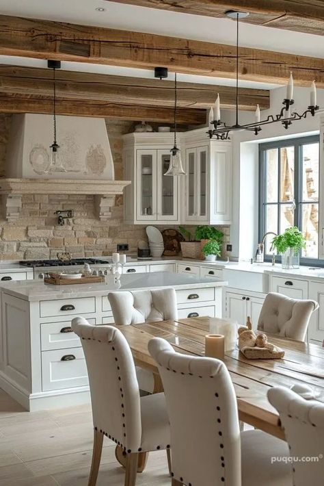 Farmhouse Glam Kitchen, Modern Luxury Kitchen Design, Luxury Kitchen Ideas, Glam Kitchen, Modern Luxury Kitchen, Farmhouse Glam, Minimal Kitchen, Kitchen Stand, Luxury Kitchen Design