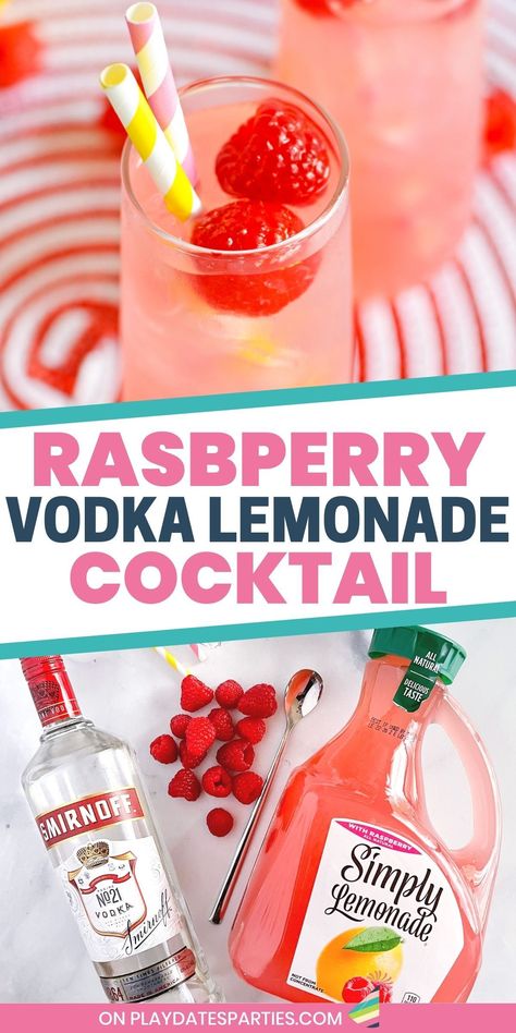 Raspberry vodka lemonade is the best way to cool off on a hot summer day. This light and refreshing combination of Simply Lemonade with vodka creates a delicious and easy to make cocktail recipe that you'll come back to over and over again. Enjoy the recipe as is garnished with fresh raspberries and lemon slices; substitute with Crystal Light to make it sugar free, or top with Prosecco to create a delicious raspberry vodka lemonade spritzer. Either way, you can't go wrong. Cocktail Vodka, Simply Lemonade, Lemonade Drink, Raspberry Vodka, Vodka Lemonade, Lemonade Cocktail, Fruity Cocktails, Homemade Lemonade, Boozy Drinks