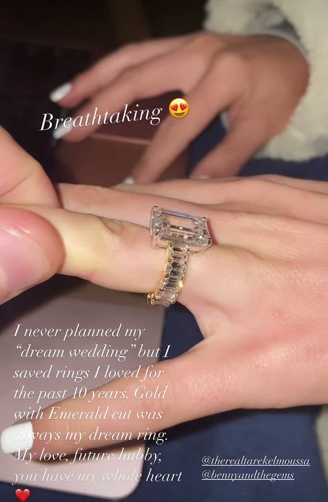 Engagement Ring Upgrade, Heather Rae, Tarek El Moussa, Fiance Ring, Ring Upgrade, Selling Sunset, Big Engagement Rings, Dream Wedding Ring, Dream Wedding Decorations