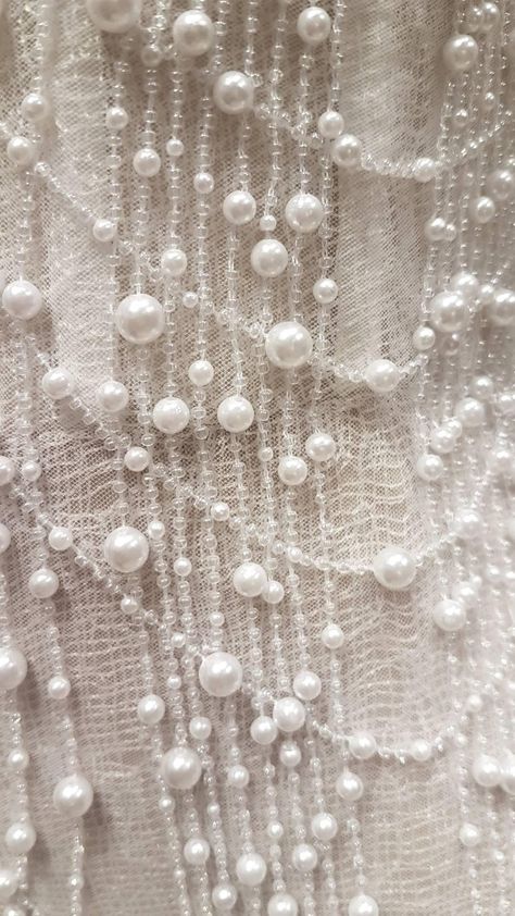 Lanvin Aesthetic, Textile Patterns Design Fashion Texture, Textiles Aesthetic, Dana Harel, Pearls Aesthetic, Aesthetic Fabric, Pearl Aesthetic, Pearls And Lace, Pearl Fabric