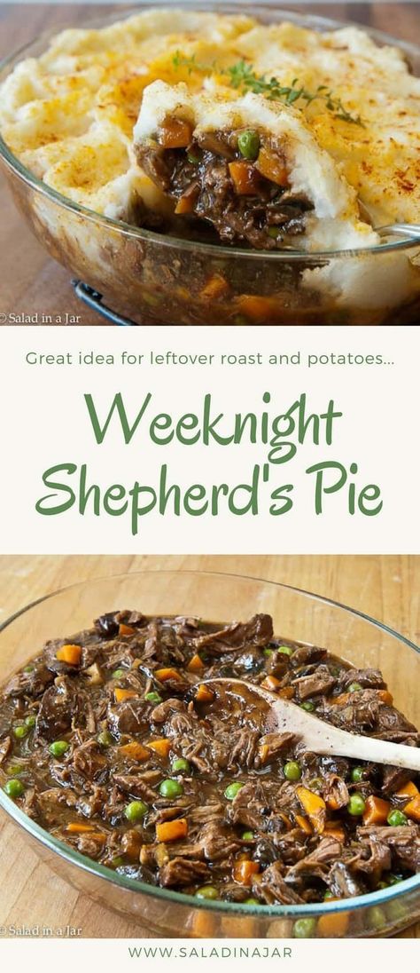 weeknight, shepherd's pie, supper, mashed potatoes, beef, roast, leftovers Leftover Steak And Mashed Potatoes Recipes, Leftover Beef Recipes, Leftover Roast Beef Recipes, Leftover Prime Rib Recipes, Roast Beef And Potatoes, Shepherd Pie, Leftover Pot Roast, Shepard's Pie, Leftover Roast Beef