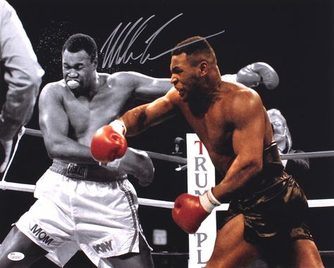 Mike Tyson Signed 16x20 Photo (JSA COA) Larry Holmes, Mike Tyson Boxing, Iron Mike Tyson, Aboriginal Symbols, Iron Mike, Punching People, Training Boxing, Highest Bidder, Boxing History