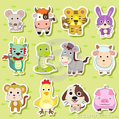 Zodiac Party, Zodiac Animals, Stickers Cartoon, Animal Icon, Chinese Symbols, Applique Quilting, Chinese Zodiac Signs, 12 Zodiac, Zodiac Art