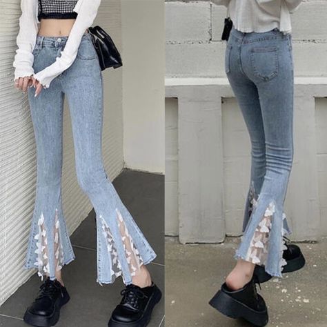 DIY lace jeans