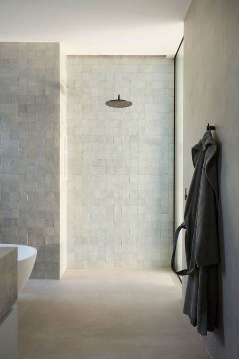 Equanimity by MCK Architects and Atelier Alwill - Project Feature - The Local Project - The Local Project Zellige Tiles Bathroom, Zellige Tile Bathroom, Interior Tree, Japandi House, Atelier Am, Master Bath Shower, Zellige Tiles, Open Concept Living Room, Front Rooms