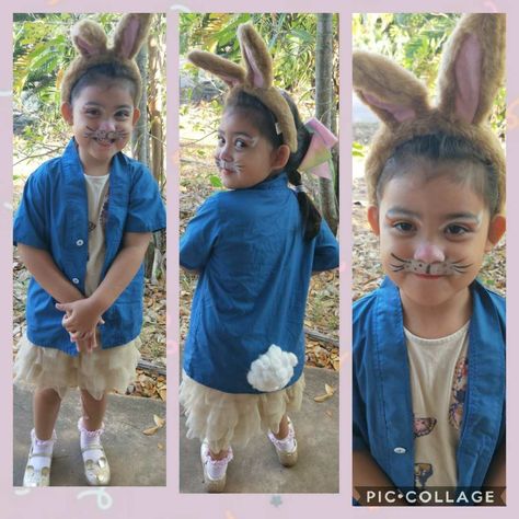 Peter Rabbit Dress Up, Peter Rabbit Trunk Or Treat, Peter Rabbit Costume Diy, Rabbit Costume Diy, Diy Peter Rabbit, Peter Rabbit Costume, Rabbit Fancy Dress, Book Costume Ideas, Peter Rabbit Characters