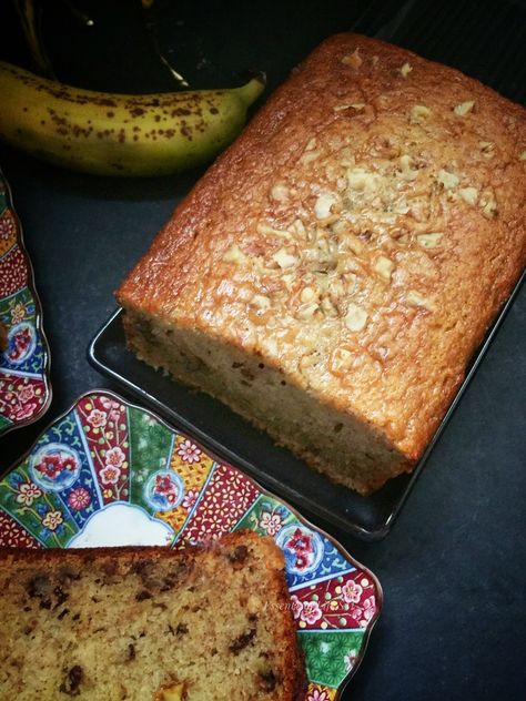 Banana Cake No Eggs, Eggless Loaf Cake Recipes, Banana Walnut Cake Recipe Moist, Banana Cake Recipe Eggless, Banana And Walnut Cake, Banana Walnut Cake Recipe, Eggless Banana Cake Recipe, Eggless Banana Cake, Eggless Cake Recipes