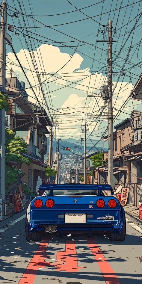 SPORT CARS Japanese Car Aesthetic Wallpaper, Gtr Car Wallpaper, Car Wallpaper 4k, Supercars Wallpaper, Cool Car Backgrounds, Home Screen Wallpaper Hd, Homescreen Idea, Anime Painting, Gtr Car