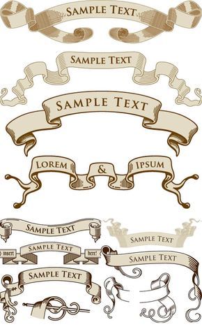 Vintage Banner, Banner Drawing, Ribbon Banner, Desenho Tattoo, Vintage Ribbon, Banner Vector, Vintage Labels, Free Vector Graphics, Vector Illustrations