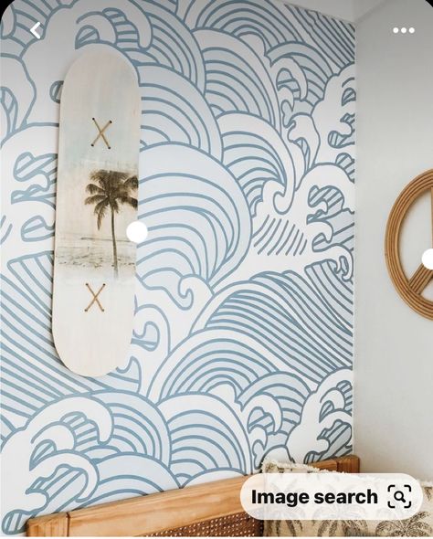 Beachy Wall Murals, Beach Room Wallpaper, Ocean Themed Mural, Beachy Murals, Ocean Mural Painting, Ocean Mural Bedroom, Beach Mural Painted, Ocean Theme Wallpaper, Ocean Wall Painting