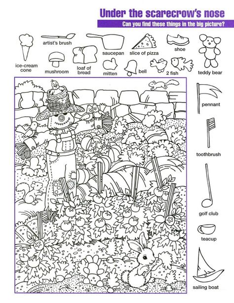 Easy and Hard Hidden Pictures Worksheet Pintable | 101 Activity Hidden Pictures Printables, Hidden Picture Games, Highlights Hidden Pictures, Hidden Object Puzzles, Find The Hidden Objects, Hidden Picture Puzzles, Puzzle Photo, Hidden Images, Hidden Pictures