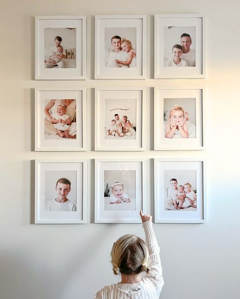 Ikea sized prints Ikea Wall Picture Frames, Ikea Photo Frames Ideas, Square Photo Gallery Wall, Ikea Frame Wall, Ikea Picture Frame Wall, Ikea Ribba Gallery Wall, Kids Pictures On Wall, Ribba Gallery Wall, Ikea Frames Gallery Wall