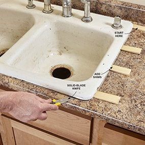 Replacing Kitchen Sink, Kitchen Sink Plumbing, Kitchen Sink Install, Sink Diy, Kitchen Sink Diy, Putty Knife, Sink Replacement, Sink Repair, Sink Plumbing