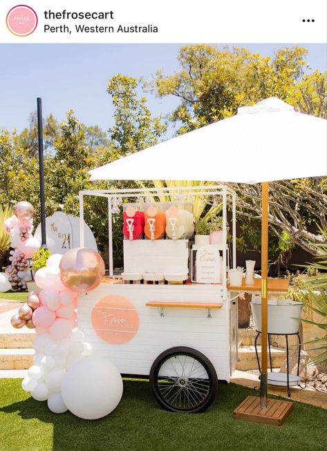 Slushy Bar Ideas, Frose Cart Wedding, Frozen Drink Cart, Slushie Cart, Margarita Cart, Mobile Bar Cart, Party Rentals Business, Cocktails Cart, Mobile Cocktail Bar