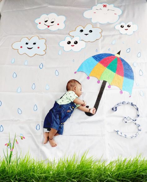 Rainy Theme Baby Photoshoot, Monsoon Baby Photoshoot, Rain Theme Baby Photoshoot, 2 Months Baby Photoshoot Boys, 2months Baby Photoshoot Ideas, 2 Months Baby Photoshoot, Baby Birthday Design, Crossfit Cake, Babies Photoshoot