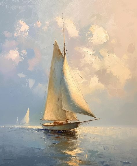 Schooner Painting Boat Painting Ideas, Ship Oil Painting, Yacht Painting, Neoclassical Art, Maritime Painting, Ocean Art Painting, Ocean Waves Painting, Seascapes Art, Sailing Art