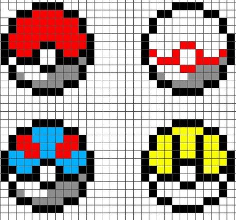 Pokeball Bead Pattern, Poke Ball Perler Bead Patterns, Pokémon Pixel Art Grid, Pokeball Perler Beads, Pixel Pokeball, Pixel Art Templates Easy, Pixel Art Tiny, Pokeball Perler, Retro Games Pixel