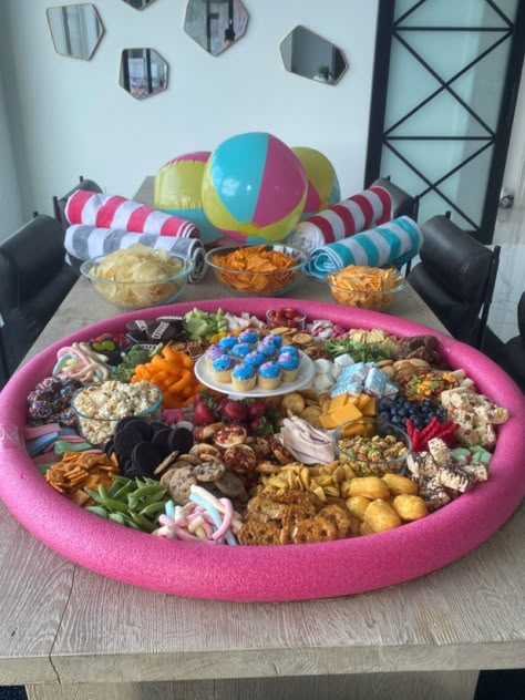 Bachelorette Pool Party Food, Pool Party For Adults Ideas, Byop Party Ideas, Cheap Pool Party Ideas, Pool Party Activities For Adults, Bring Your Own Pool Party Ideas, Dunk And Donuts Pool Party, What To Do At A Pool Party, Apartment Pool Party Ideas