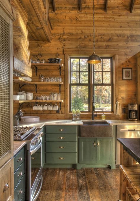 Modern Rustic Cabin-Includes Pontoon Boat & Sunsets on Fantastic Lakeside Porch! - Crosslake | Vrbo Modern Log Cabin Interior, Lake Cabin Interiors, Tiny Cabins Interiors, Cabin Homes Interior, Modern Rustic Cabin, Farmhouse Decoration Ideas, Rustic Farmhouse Decor Ideas, Small Cabin Interiors, Farmhouse Backyard